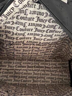 Juicy Couture Black Tote with Logo-Print Lining beautiful bag 20 too long by 15